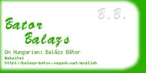 bator balazs business card